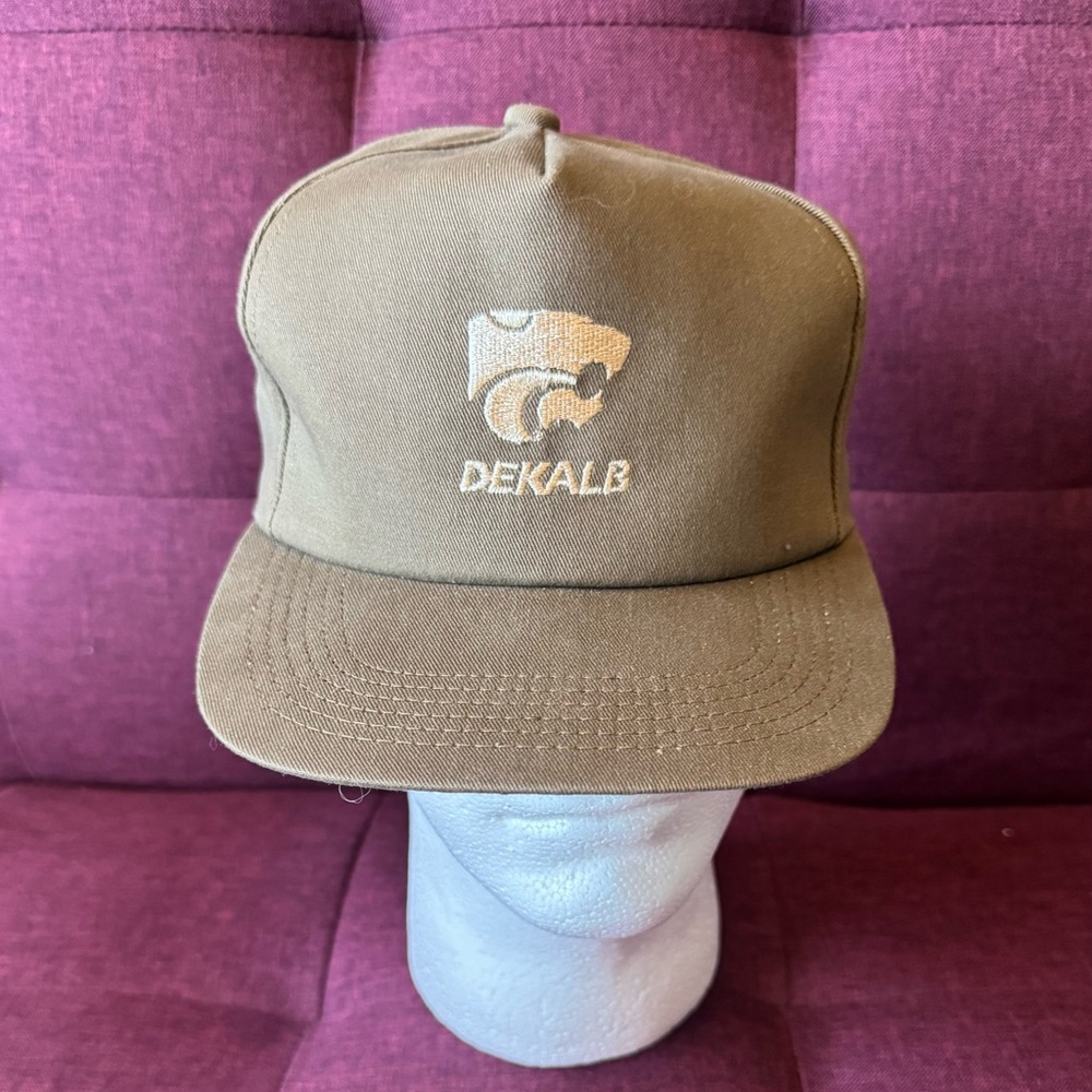 Dekalb olive green made in the USA SnapBack cap.